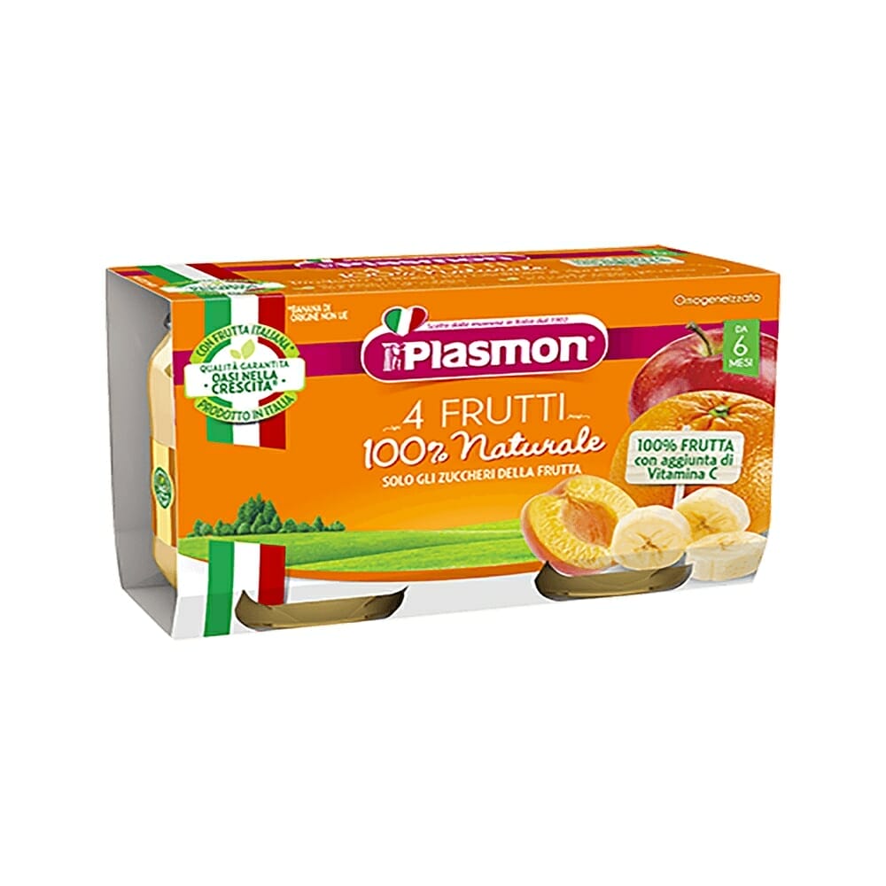 Plasmon Omogeneizzato 4 Frutti 6 Mesi - 2 x 80 gr - Vico Food Box