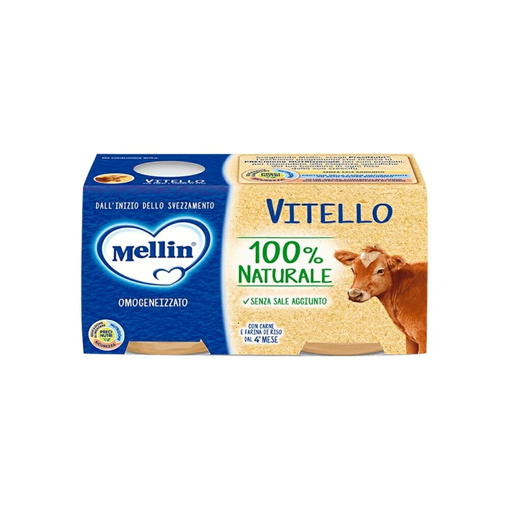 Mellin Omogeneizzato Vitello 4 Mesi - 2 x 80 gr - Vico Food Box