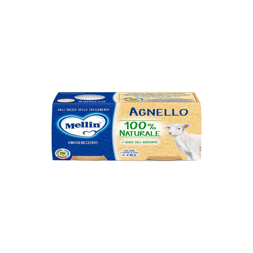 Mellin Omogeneizzato Agnello 4 Mesi - 2 x 80 gr - Vico Food Box