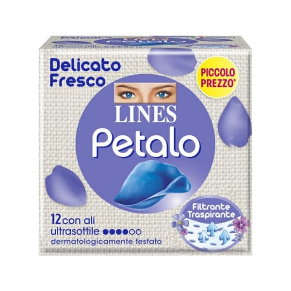 Lines Petalo Blu Assorbenti con Ali Ultrasottile - 12 pz