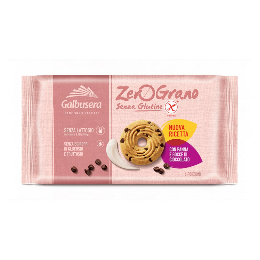 Galbusera Zerograno Biscotti con Panna e Cioccolato Senza Glutine - 220