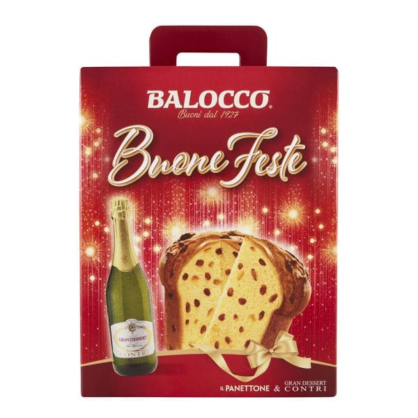 Balocco Buone Feste Panettone + Bottiglia - 800 gr
