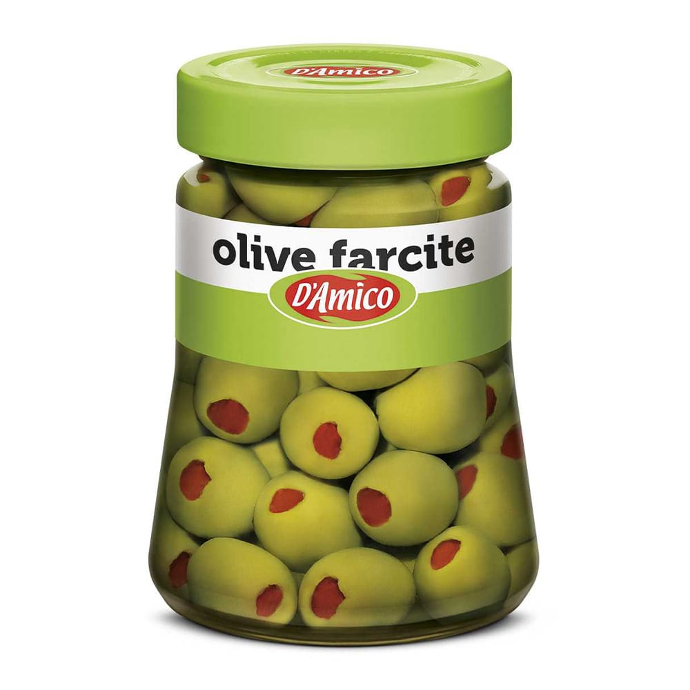 D'Amico Olive Verdi Farcite ai Peperoni - 290 gr
