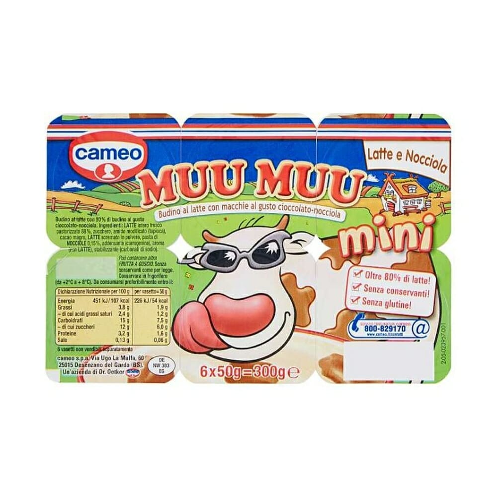Cameo Muu Muu Mini Melk/Hazelnoot Toetje - 6 x 50 gr