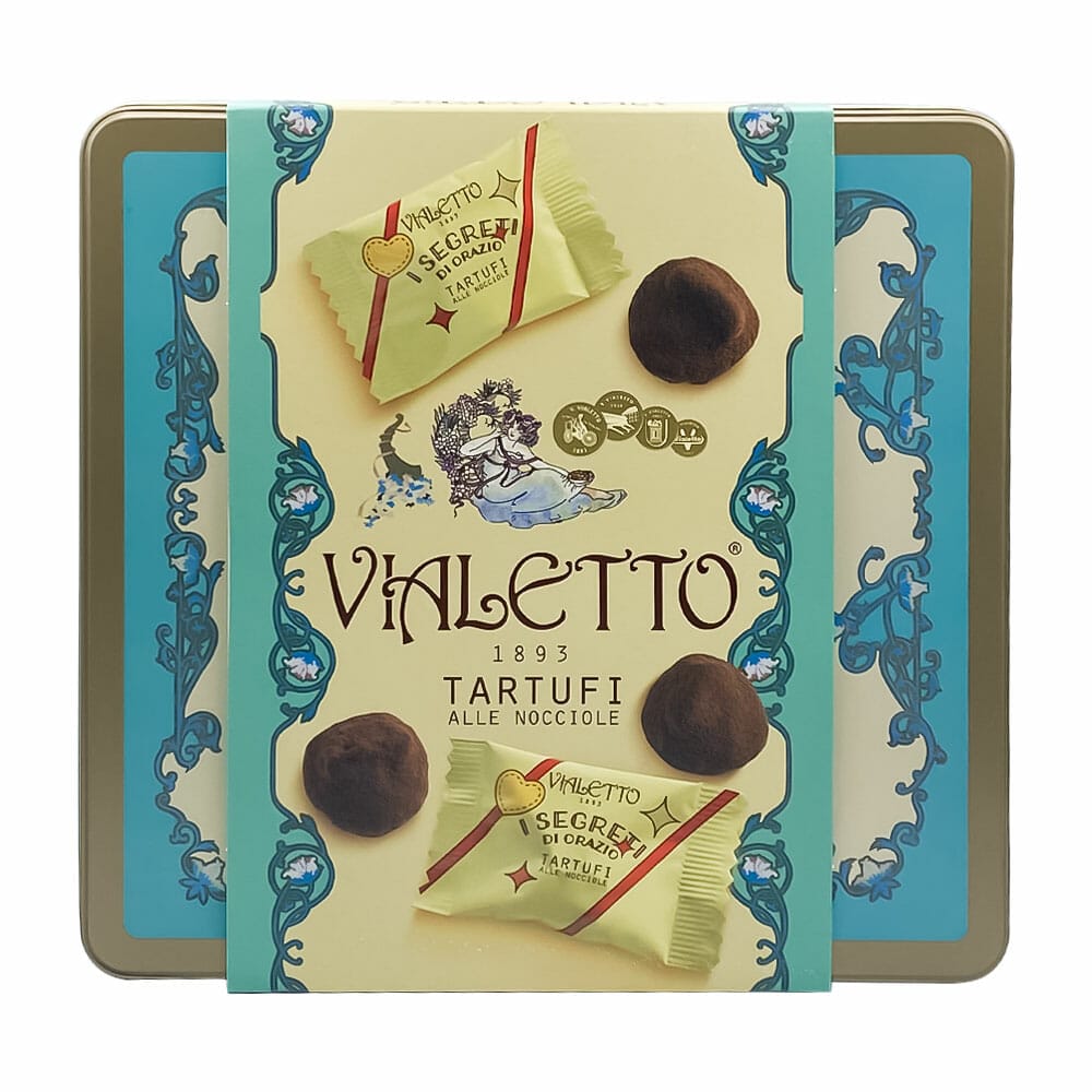 Vialetto i Segreti Tartufi alle Nocciole confezione in latta- 160 gr
