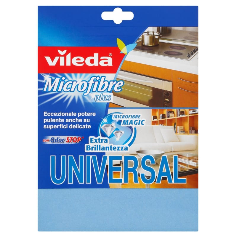 VILEDA - 137001 - Pack 20 panni multiuso con proprieta' antibatteriche  36x42cm wipro blu