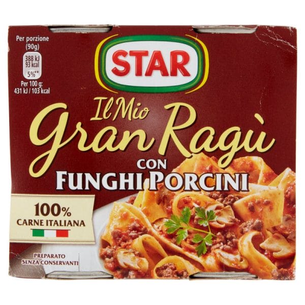 Star Gran Ragu con Funghi Porcini - 2 x 180 gr