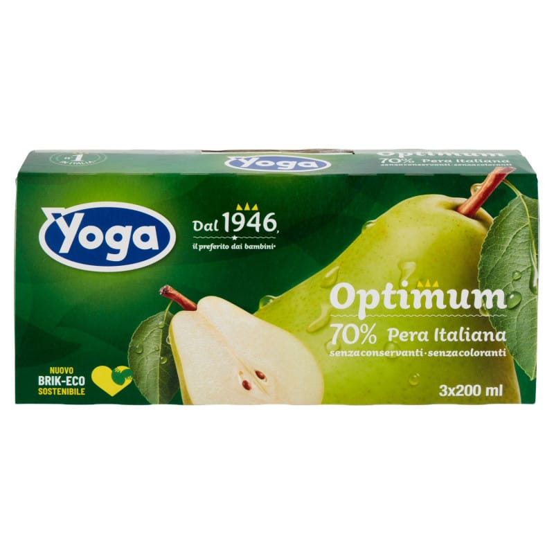 Yoga Succo di Frutta Brik Pera - 3 x 200 ml - Vico Food Box