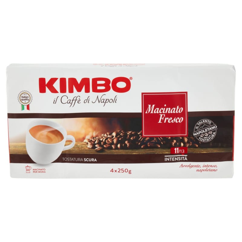 Caffè Kimbo Macinato Fresco - 4x250gr - Consegna Europa e UK!