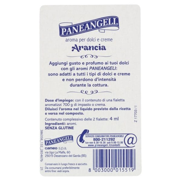 Paneangeli Aroma per Dolci Arancia - 4 ml