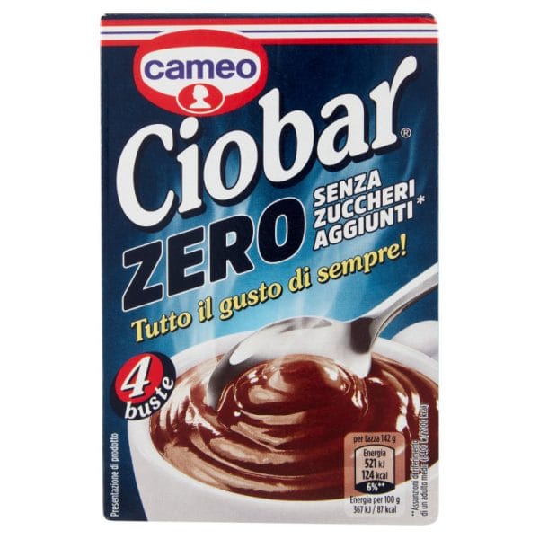 Cameo Ciobar Cioccolato Zero zuccheri 4 buste - 76 gr