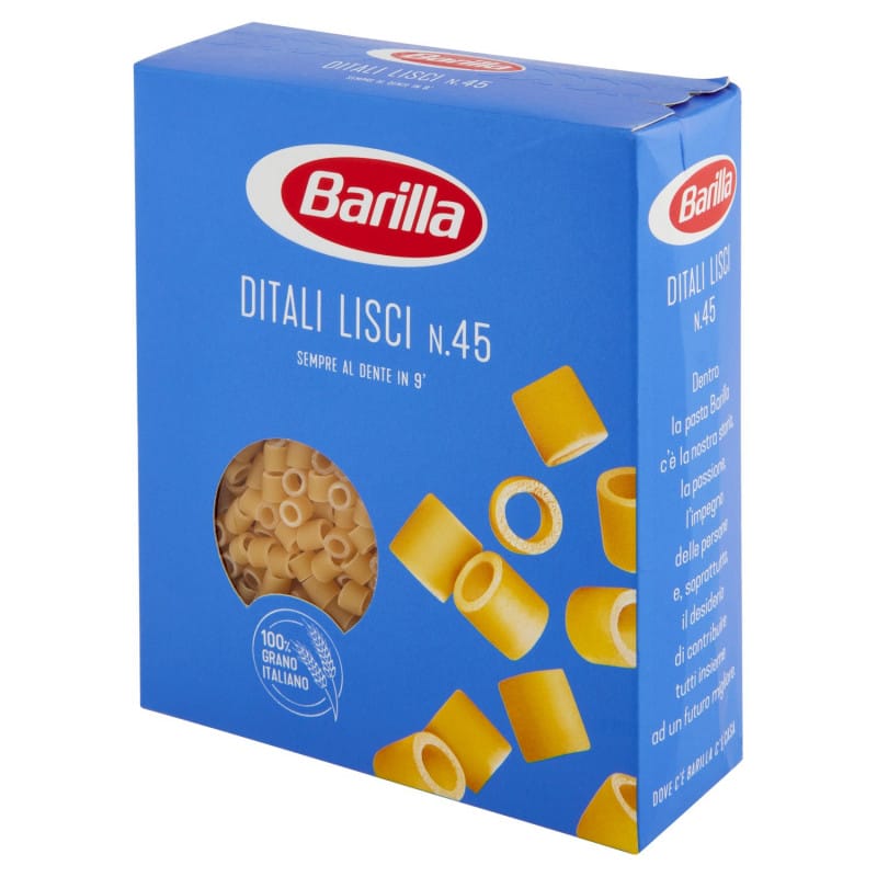Barilla 45 Plain Ditali - 500 gr Shipping to Europe and the UK