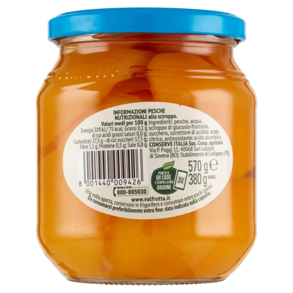 Valfrutta Italian Peaches in Syrup - 570 g