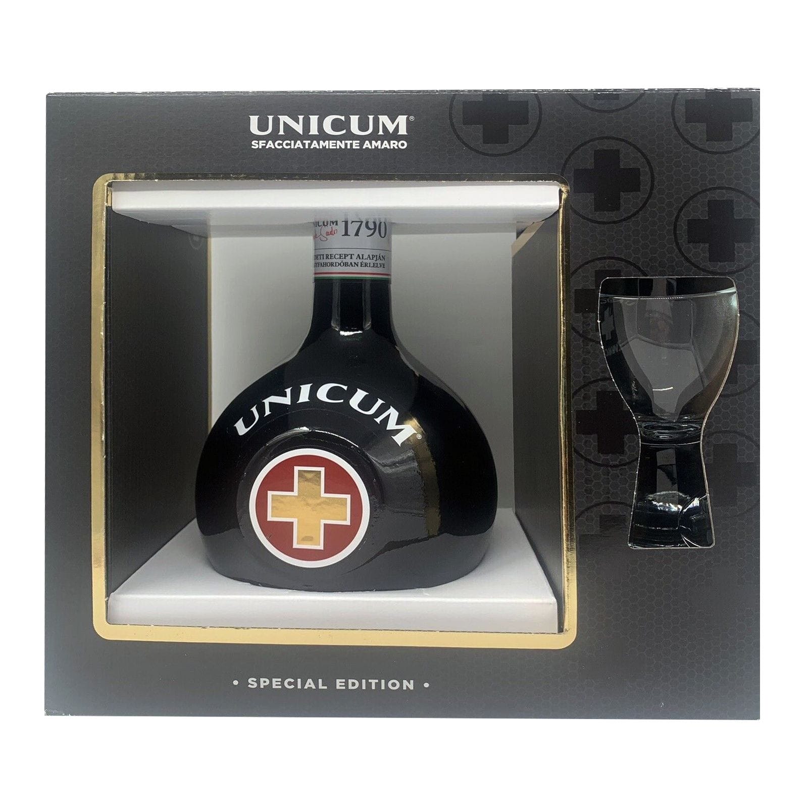 Unicum Amaro Zwack confezione con Bicchiere - 70 cl